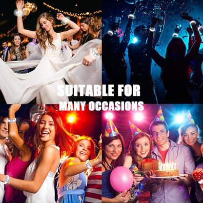 24 Pcs LED Glow Bracelets Sound Activated Bracelet Glow Bracelets with Flashing LED Strobe for Wedding,Carnival,Concerts , Night Events, Rave, Game Prizes, Birthday Party Favor (white) - color: White