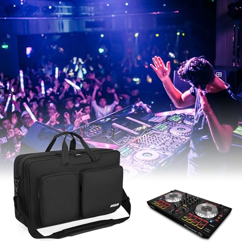 AKOZLIN Multi-layer Controller Gig Bag Padded Mixer Carry Case Fit For Pioneer DDJ FLX4 DJ Lite SB 2 3 SB2 SB3 DJ 400 RB Controller Travel Bag - size: 21.3"X13"X 5.5" for DDJ FLX4/SB