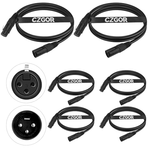 DMX Cable 6.5 ft, 6 Pack Flexible 3 Pin XLR Male Female Cables Wire - color: 6.5FT DMX Cable 6 Pack