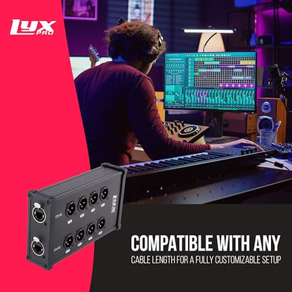 LyxPro 8-Channel Male XLR to RJ45 Ethercon Breakout, Ground Lift - style: Male With No Cables