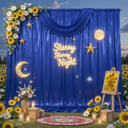 10x10ft Royal Blue Backdrop Curtains Wedding Party Glitter Sequin Curtain Backdrop Fabric Shimmer Drapes Backdrop Baby Shower Birthday Christmas Photoshoot Background Photography 5x10FT，2 Panels - color: Royal Blue, size: 10ft X 10ft(2 Panels 5ft X 10ft)