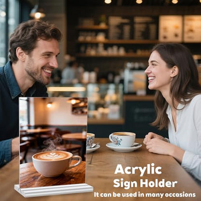 CHILDLION 10 Pack Acrylic Sign Holder 8.5x11 Inches, Double Sided Clear Display Stand Table Top Paper Holder, Vertical Menu Flyer Stand, Plastic Frame for Stores, Restaurants, Hotels, Office (10 Pack 8.5*11) - size: 10 Pack 8.5*11