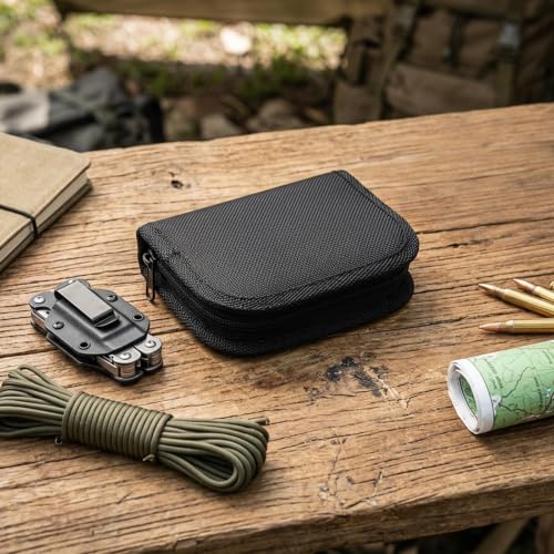 Army Sewing Kit for Adult Men Military Survival Emergency Sewing Kit Button | Black Army Sewing Kit, Military Survival Emergency Sewing Kit Travel with Buttons Nylon Portable Small Travel Field EDC - color: Black