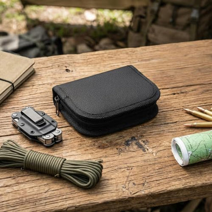 Army Sewing Kit for Adult Men Military Survival Emergency Sewing Kit Button | Black Army Sewing Kit, Military Survival Emergency Sewing Kit Travel with Buttons Nylon Portable Small Travel Field EDC - color: Black