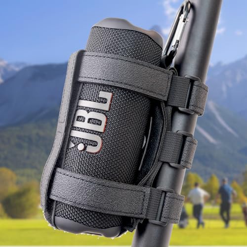 Upgraded Portable Speaker Mount for Bluetooth Speakers with 7.5''-12.5''' Circumference, Waterproof Adjustable Strap Holder for Golf Cart Bike UTV ATV Motorcycle or Boat Railing - size: Small