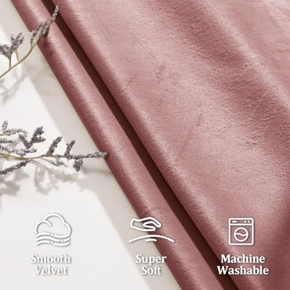 JIUZHEN Wild Rose Velvet Blackout Curtains 63 Inch for Living Room/Bedroom - color: Wild Rose, size: 42"W x 63"L (Pack of 2)