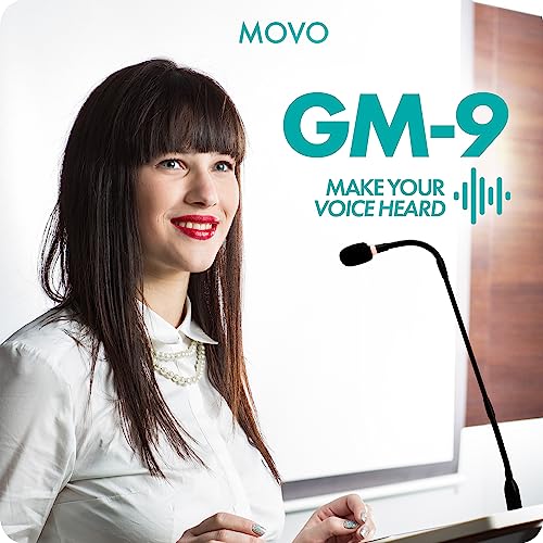 Movo GM-9 Professional 18-inch Gooseneck XLR Podium Microphone for Lectures, Conferences, Streaming, and Video Meetings (Pack of 2) - size: 64 cubic inches (Pack of 2)