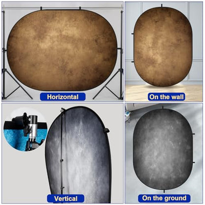 Kate Collapsible Backdrop Grey Brown Self Tape Backdrop 285 | Grey Brown Collapsible Backdrop 5'x6.5' Pop Up Backdrops,for Photography, YouTube Videos, and Live Streaming. - color: CB02