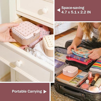 LOTOFUN Small Sewing Kit Box: Cute Portable 2-Layer Organizer Magnetic Needle and Thread Kits Holder Basic Case - Home Clothes Repair for Beginners (Pink) - color: Pink