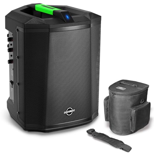 LOTAWAY Y1X-120 Battery Powered Portable PA Speaker System, Black | 240W Rechargeable Bluetooth Speaker with 3-Channel Mixer for Busking, Karaoke, Guitar, Outdoor Events - TWS Pairing
