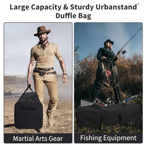 Urbanstand 48 Inch Travel Duffle Bag Extra Large Sport Equipment Duffel Bags with 2-way Lockable Zippers (Black) | 600D Water-Resistant Ripstop Polyester, Foldable Design, Padded Handle, Holds Tent, Tripod, Fishing Rod & Sports Equipment - color: Black, s