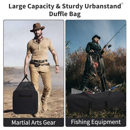 Urbanstand 48 Inch Travel Duffle Bag Extra Large Sport Equipment Duffel Bags with 2-way Lockable Zippers (Black) | 600D Water-Resistant Ripstop Polyester, Foldable Design, Padded Handle, Holds Tent, Tripod, Fishing Rod & Sports Equipment - color: Black, s