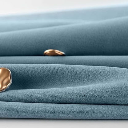 Lazzzy Blue Blackout Velvet Curtains 84 Inch Length Pinch Pleated Thermal Insulated Room Darkening Luxury Modern Back Tab Window Drapes for Bedroom Living Room 2 Panels, 52 x 84 Inch, Aegean Blue - color: Aegean Blue, size: 52"W x 84"L (Pack of 2)