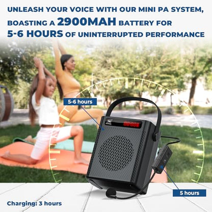 Voice Amplifier with Wireless Microphone & Speaker - Portable Bluetooth PA System, 30W Ultra-Light Rechargeable Hands-Free Megaphone for Teachers, Tour Guides & Outdoor Events - S93 | 2-in-1 Headset & Handheld Mic, Ultra-Light with Shoulder Strap, USB/TF/