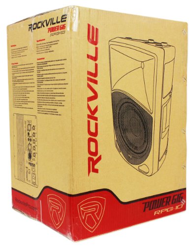 Rockville RPG10 10" 600W Peak/ 150W RMS, Powered 2-Way DJ/PA Speaker System, XLR/RCA/1/4" Inputs, Lightweight ABS Cabinet, for DJs, Live Sound, and Events | XLR, 1/4" Mic/Line, RCA Inputs, 1/4" Output, 2-Band EQ, Class AB Amp, Flyable, 35mm Pole mounting