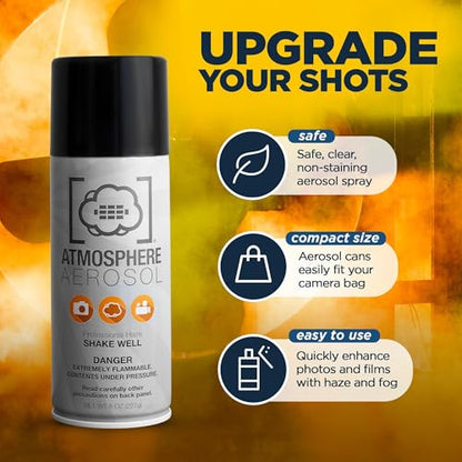 10 Pack Atmosphere Aerosol Haze/Fog Spray for Photography - Safe & Portable Mini Fog Machine Alternative - Smoke and Light Ray Effects Maker for Indoor and Outdoor, No Battery - Made in The USA - size: 10 pack