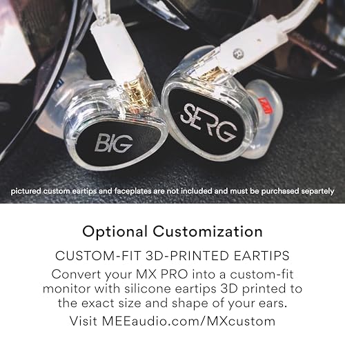MEE audio Professional MX3 PRO Triple-Driver Hybrid Musician's in Ear Monitor Headphones with Enhanced Midrange and Warm Tonality, Noise Isolating Earphones with Detachable Cables, Transparent - color: Clear, size: MX3 PRO