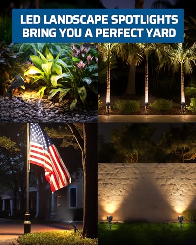 DEWENWILS 120V LED Outdoor Spotlight, 3 Extra Lenses 5.5W Landscape Light - color: Black