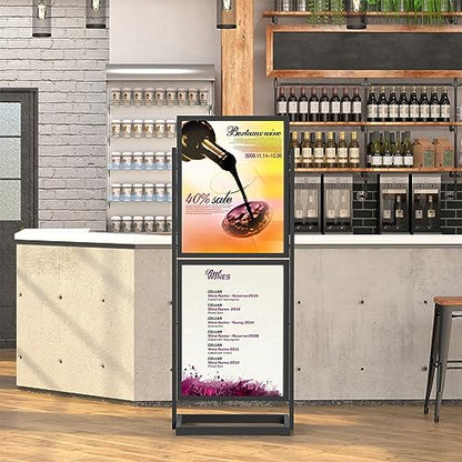 Sign Holder Floor Stand, Heavy Duty Pedestal Poster Banner Stand for Display, Metal Floor Standing Display - Double Sided Poster Stand 22" x 28" for Business, Office, Trade Show, Mall Advertising