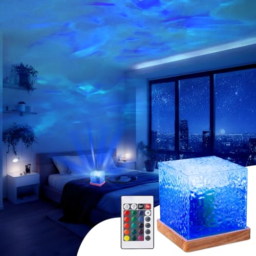Ocean Wave Projector,12 Colors Led Lamp with Remote,Room Decor,Gift ldeas