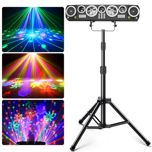 KeoBin All-in-One DJ Light with Stand, Rotating Multi-Beam Effects - size: 19.6"L x 4.4"W x 4.6"H