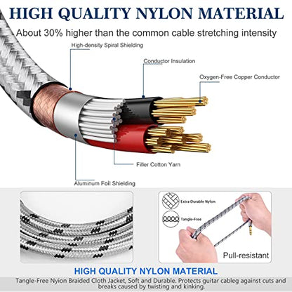JOLGOO XLR Female to 1/4 Inch 6.35mm TRS Plug Balanced Interconnect Cable, XLR to Quarter inch Cable, 50 Feet 2 Pack, for Microphone,Mixer,Guitar,AMP,Speakers - size: 50 Feet - 2 Pack, style: XLR Female to 1/4 TRS Male