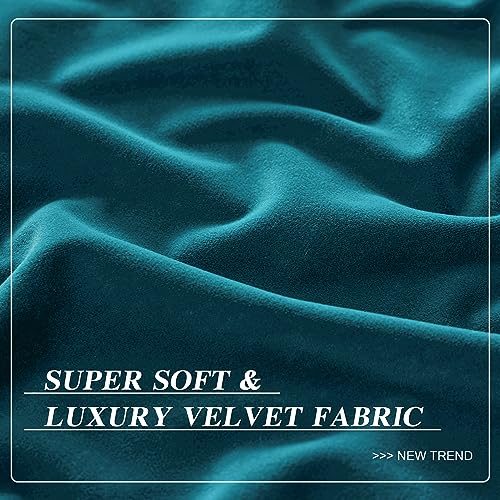 MUMFAS Teal Blue Velvet Curtains 80 Inches Long, Back Tab Rod Pocket Soundproof Room Darkening Window Velvet Drapes Light Blocking Privacy Assured for Living Room Bedroom W52 x L80, 2 Pcs - color: Teal Blue, size: 52"W x 80"L (Pack of 2)