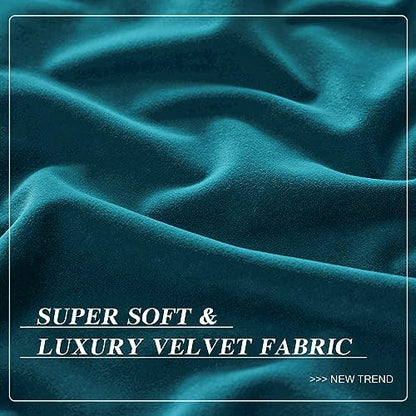 MUMFAS Teal Blue Velvet Curtains 80 Inches Long, Back Tab Rod Pocket Soundproof Room Darkening Window Velvet Drapes Light Blocking Privacy Assured for Living Room Bedroom W52 x L80, 2 Pcs - color: Teal Blue, size: 52"W x 80"L (Pack of 2)