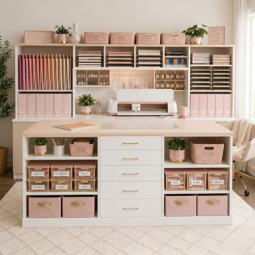 BLU MONACO | Cardboard Magazine File Holder Set of 6 Pink | Vertical Magazine File Holder with Gold Label Slots | Standing File Holder and Cardboard Bins for Shelves Desk Storage - color: Pink