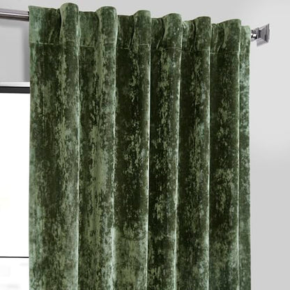 HPD Half Price Drapes Lush Crush Velvet Curtains - Room Darkening Curtain 108 Inches Long for Bedroom & Living Room, Luxury Look, Rod Pocket Design, (1 Panel), 50W x 108L, Emerald Green - color: Emerald Green, size: 50"W x 108"L (Pack of 1)