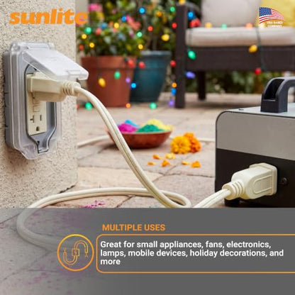 Sunlite 04150-SU EX6/AP Medium Duty Appliance 6-Foot Extension Cord, Three Prong, 14/3 Gauge, 15 Amp, Beige - size: 6'