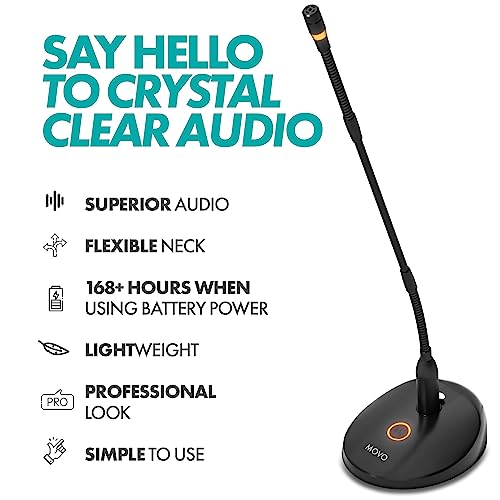 Movo GM-9 Professional 18-inch Gooseneck XLR Podium Microphone for Lectures, Conferences, Streaming, and Video Meetings (Pack of 2) - size: 64 cubic inches (Pack of 2)