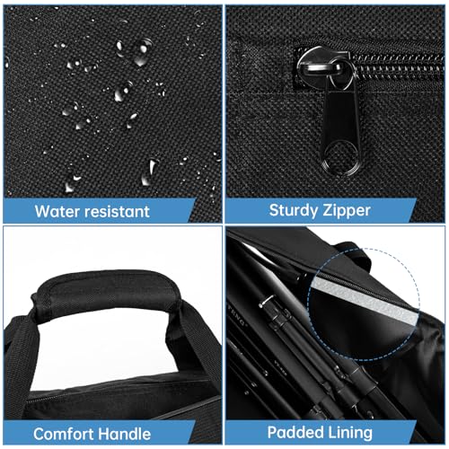 TORIBIO Tripod Carrying Case, 28x4.5x4.5in Heavy Duty Tripod Bag with Shoulder Straps and Handles, Multifunctional Monopod Case for Music Stand, Lights, Speakers, Cameras, Booms, Microphone Stands - size: 28 x 4.5 x 4.5 in