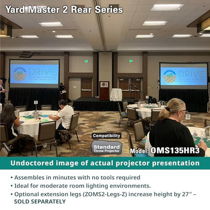 Elite Screens Yard Master 2, 135-inch Outdoor Portable Fast Folding Projector Screen w/ Stand 16:9, 8K 4K Ultra HD 3D Movie Theater Cinema REAR Projection (OMS135HR3) US Based Company 2-YEAR WARRANTY - size: 135-inch, style: 16:9 Aspect Ratio