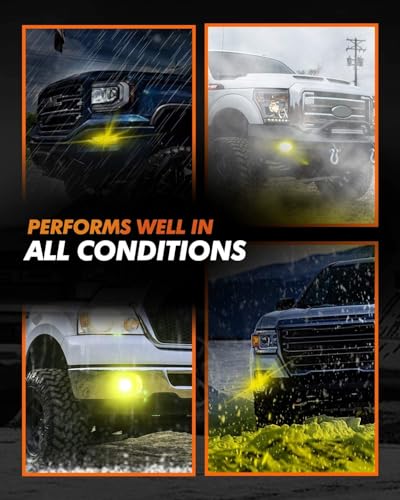 SEALIGHT H8 H16 H11 LED Fog Light Bulbs Yellow, 600% Brightness H11 Led Bulb Yellow Fog Lamps, 3000K Amber Strong Penetration H9 H8 Fog Light Bulb for Cars,Trucks, Plug and Play(Pack of 2) - color: Yellow, size: H11/H8