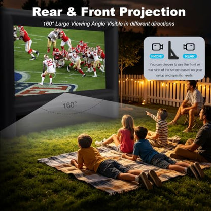 GYUEM 21FT Inflatable Projector Screen Outdoor Movie Screen | Blow Up for Movie Parties Backyard Outside, Air Blower, Carry Bag, Front and Rear Projection, Portable Home Theater, Indoor - size: 21FT