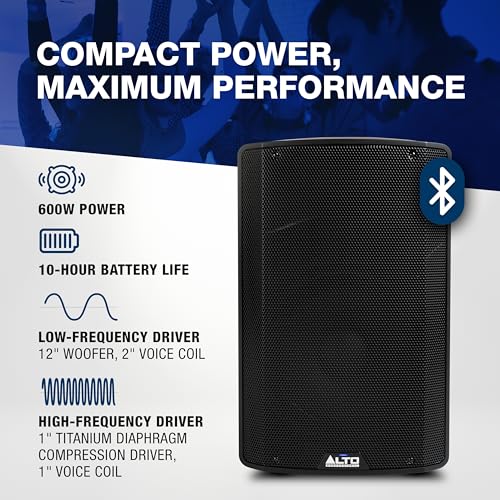 ALTO TX412B 600W 12" Battery PA Speaker - size: 412B