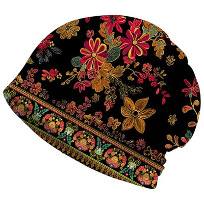 Art Owl Women's Slouchy Beanie Hat Cute Turban Hats Cancer Headwear Caps Baggy Skull Sleep Scarf - color: Bohemian Floral