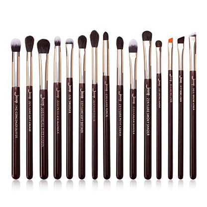 Jessup Eye Makeup Brushes Set 15 Eyeshadow, Eyeliner, Concealer Brush T284 | With Label, Soft Mixed Hair, Seamless Blending & Sharp Definition, Creates Smoky & Natural Eye Looks for Professionals - color: E-Zinfandel