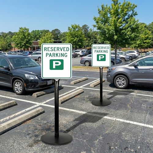 Cast Iron Sign Stand, 48 In Tall Pedestal Post, 12 In Base, Parking, Black | Outdoor metal pedestal post fits signs up to 18 x 24 in for parking, streets, businesses and driveways - size: 12"