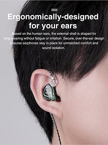 TRN MT1 in-Ear Earphone Headphones, HiFi in-Ear Earphone Earbud with New 10mm Composite Magnetic Dynamic Driver Monitor Earbuds with Detachable C Pin 0.75MM Cable(with mic,Black) - color: Black, style: 3.5 Mic