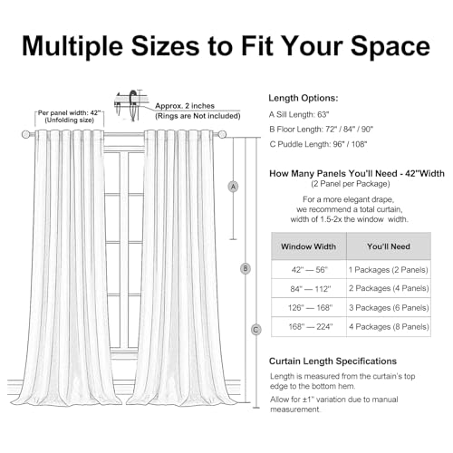 Topfinel Velvet Curtains 84 inches Long Beige Modern Elegant Luxury Light Blocking Privacy Window Treatments for Living Room Bedroom,Soft Velvet Curtain Rails Ceiling Mount 2 Panels,W42 x L84 - color: Beige, size: 42"W x 84"L (Pack of 2)