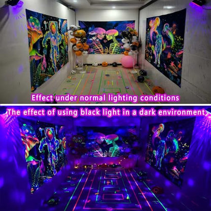 2 in 1 Disco Black Light Glow Party Lights,10W UV Disco Ball Light with Sound Activated Strobe Light Halloween Dj Party Lights Indoor for Halloween Christmas Birthday Party Dancing Decoration, 1 Pack