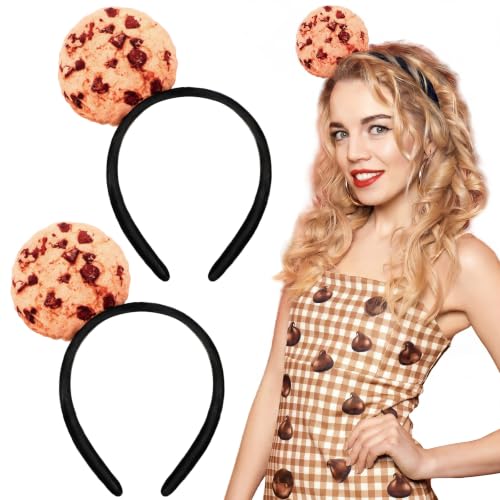 Knitgrip 2 Pcs Pickle Headband Funny Costume Accessories,Cookies | Cookies Hats for Adults Women, Halloween Party Dress Up, Novelty Headwear for Theme Events, Realistic Green Veggie Design - style: Cookies