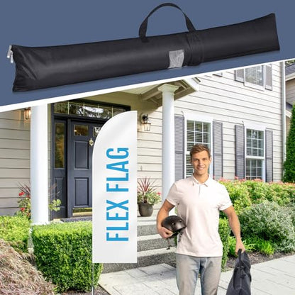 Aliceset 2 Pcs Flag Carrying Case Storage Bag Feather Cloth Banner Carrier Teardrop Flag Pole Bags Kit Waterproof Oxford Mic Stand Tripod Carrying Case Portable, 5.9 x 60 in