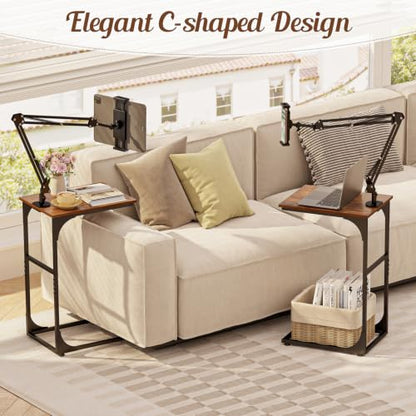 Floor Kindle Phone Tablet Stand with End Table for Overhead Bed,Counch - size: 15.7"D x 11.8"W x 54.9"H