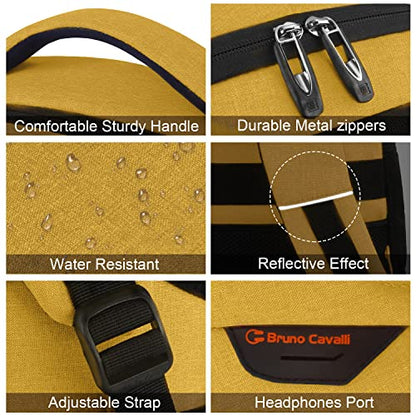 Laptop Backpack,Business Travel Anti Theft Slim College Backpack | Water Resistant Durable Computer Bag Gift for Women & Men Fits 15.6 Inch Laptop and Notebook - Yellow - color: Yellow, size: 15.6 Inch, style: Laptop