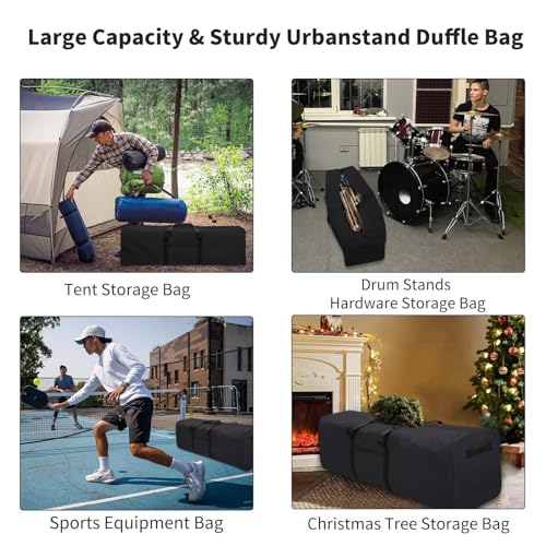 Urbanstand 52 inch Foldable Duffel Lock Zipper Travel Camp, Black - color: Black, size: 52 Inch