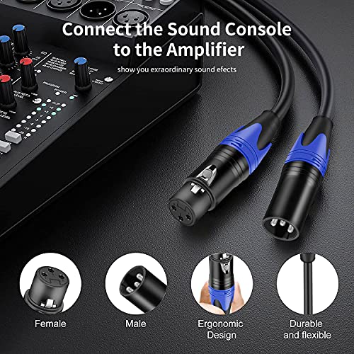 XLR Cable 50ft 2 Pack, XLR Microphone Cable Male to Female, Balanced XLR Cable Suitable for Preambles, Speaker Systems, Radio Station and More | Balanced XLR Suitable for Preambles, Speaker Systems, Radio Station and More - size: 50 Ft 2 Pack