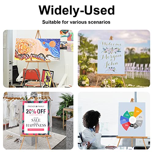 Falling in Art 65" A-Frame Wooden Tripod Easel Stand (Natural) | Display Easel with Adjustable Canvas Holder, Floor Easel for Wedding Signs, Posters, Paintings, Artwork - color: Natural-1 Pack